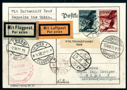 Beleg 1929, 15. August, Weltrundfahrt, Karte Ab Wien 12.8. Bis Tokio Nach Wien Adressiert. (Kohl 5oo Punkte).... - Autres & Non Classés