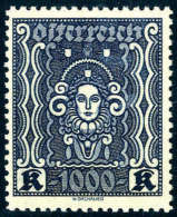 1922, Frauenkopf 1000 K. Mit Linienzähnung 11½, Postfrisch. Befund Ferchenbauer.Katalogpreis:... - Other & Unclassified