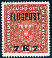 1918, Flugpost, Unverausgabte 7 K. Auf 10 K. Gezähnt, Postfrisch. Sign. Ferchenbauer.Katalogpreis:... - Other & Unclassified