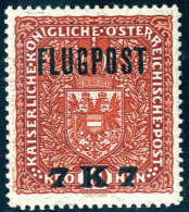 1918, Flugpost, Unverausgabte 7 K. Auf 10 K. Gezähnt, Postfrisch. Sign. Ferchenbauer.Katalogpreis:... - Autres & Non Classés