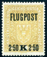 1918, Flugpost, 2.50 K. Auf 3 K., Linienzähnung 11½, Postfrisch. Eine Sehr Seltene, Unterbewertete... - Other & Unclassified