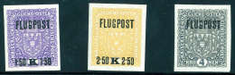 1918, Flugpost, Graues Papier, Serie Ungezähnt, Postfrisch. Befund Ferchenbauer. (Fe. 850.-) (Michel:... - Autres & Non Classés