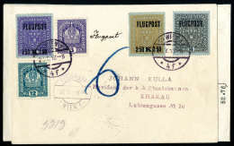 Beleg 1918, Flugpost, Serie Auf Grauem Papier Auf Flugbrief Mit Zusatzfrankatur Wien Nach Krakau Sowie Schreiben... - Autres & Non Classés