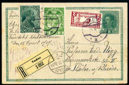 Beleg 1917, Drucksachen Eilmarken 2 H. Als Ergänzungsfrankatur Auf Karl V 8 H. Postkarte (wenig Patina) Mit... - Autres & Non Classés