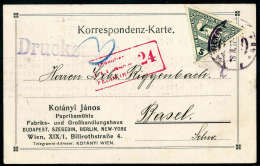 Beleg 1916, 5 H. Eilmarke Als Solofrankatur Auf Zensurierter Korrespondenzkarte Von Wien 1917 Nach Basel. Befund... - Other & Unclassified