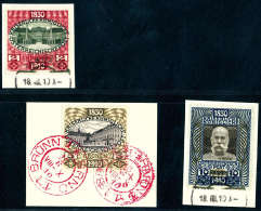 Briefst. 1910, 2-10 Kr. Auf Drei Briefstücken Vom Ersttag, 2 & 10 Kr. Wien, Befund Ferchenbauer, 5 Kr. Mit... - Other & Unclassified