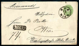 Beleg 5 Kr. Rosa Rückseitig Auf 1866 3 Kr. Ganzsachenumschlag (kleine Öffnungsmängel... - Autres & Non Classés