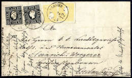 2 Kr. Dunkelgelb Und 3 Kr. Schwarz, Type Ic, Je Zwei Exemplare Als 1oKr.-Frankatur Mit K1 SZALA-EGERSZEG (1858,... - Otros & Sin Clasificación