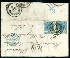 Beleg 9 Kr. Blau, Waagerechtes Paar (teilweise Engrandig Oder Getroffen) Mit K1 K.K.FELDPOST No.1 17/3 Auf... - Otros & Sin Clasificación