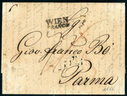 WIEN FRANCO L2 Auf Vollst. Faltbrief (1831, Kleine Fehlstelle Im Adressfeld) Nach Parma Rücks. Mit Deutlichem... - Autres & Non Classés