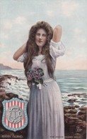 Rhode Island, State Belles Series Tuck 2669, State Crest Beautiful Woman, C1900s Vintage Postcard - Autres & Non Classés