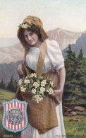 Idaho State Belles Series Tuck 2669, State Crest Beautiful Woman, C1900s Vintage Postcard - Andere & Zonder Classificatie