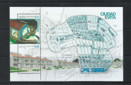 O) 2015 ARGENTINA, CREDIT PROGRAM FOR HOUSING, CITY   EVITA, EMBOSSED, PAINTING DANIEL SANTORO, ARCHITECTURE, MNH - Neufs