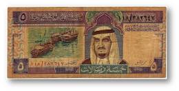 SAUDI  ARABIA - 5 RIYALS - ( 1983 ) - Pick 22.c - Sign. 5 - Serie 118 - King Fahd - 2 Scans - Arabia Saudita