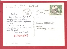 Y&T N°72  MASERU     Vers   FRANCE 1956    VOIR 2 SCANS - 1933-1964 Crown Colony