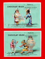 Chocolat Ibled, Lot De 2 Chromos Lith. Laas, Histoire De Tchou Nah Fang - Ibled