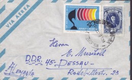 Argentina Via Aerea 1970 Cover Letra DESSAU Germany Radio Rundfunk & San Martin Stamps - Lettres & Documents