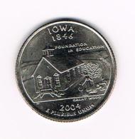 °°°  U.S.A.  1/4 DOLLAR  IOWA  2004 D - 1999-2009: State Quarters