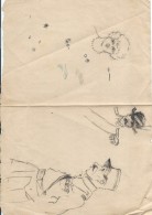 Dessin D´amateur/Crayon//L RACLET/Non Encadré/Esquisses De Caricatures/ Militaires/Vers 1930    GRAV156 - Dibujos