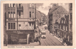 SOLINGEN Neumarkt Und Kölner Straße Straßenbahn Tram Cigarren Pet J Grassmann 4.7.1924 Gelaufen - Solingen