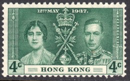 Hong Kong 1937 Coronation 4c SG137 - Mint Previously Hinged - Ungebraucht