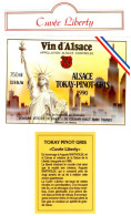 BAR 74 - Belle étiquette à Vin Avec Collecrette Tokay Pinot Gris Cuvée Liberty Domaine Viticole Colmar - Art