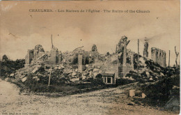 CHAULNES  LES RUINES DE L'EGLISE  (TASSATA)     2 SCAN   (VIAGGIATA) - Chaulnes