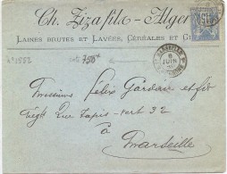 CTN35/1 - ALGER A  MARSEILLE 8/6/1889 - Maritime Post