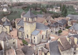 CPSM    En Avion Au Dessus De... MONTBAZENS  12   L'église Et Route Rodez-Capdenac - Montbazens