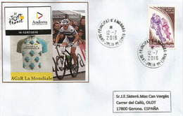 Tour De Francia 2016, Etapa Vielha Val D'Aran. España / Andorra, 12 De Julio De 2016, Carta Del Equipo AG2R La Mondiale - Covers & Documents