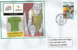 Tour De France 2016, étape Vielha Val D'Aran.Espagne / Andorre, 12 Juillet 2016,lettre équipe Cannondale ProCycling Team - Covers & Documents