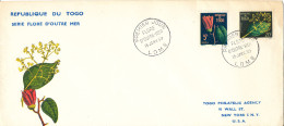 Togo FDC 15-1-1959 Flowers With Cachet And Sent To USA - Brieven En Documenten