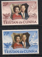 Tristan Da Cunha 1972 Silver Wedding,   Mi  178-179  MNH(**) - Ste Lucie (...-1978)