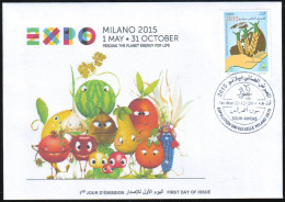 ARGELIA 2014 FDC  FDC Expo Milan 2015 Milano Universal Expo - Italie Italia Italy Alimentation Food Feeding - 2015 – Milán (Italia)