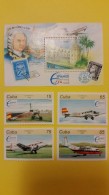 Serie Completa ESPAMER - 1996 - AVIACION Y ESPACIO - CUBA - Incluye Hoja Filatelica - Collections, Lots & Séries