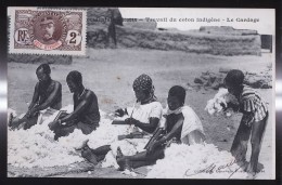 450 - AFRIQUE - SOUDAN - Travail Du Coton Indigène - Le Cardage - Soudan