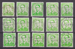 15 X 1068 Met Centrale Stempel (2) - 1953-1972 Glasses
