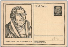 Germania/Germany/Allemagne: Intero, Stationery, Entier, Martin Lutero, Riformatore, Réformateur, Reformer - Théologiens