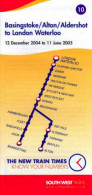 South West Trains Basingstoke Alton Aldershot Waterloo 2005 Railway Timetable - Europe