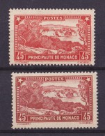 MONACO RARE No 123a "ROUGE BRIQUE"  CHARNIERE QUASI INVISIBLE  SIGNE - Variétés