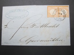 1874 , LÜBECK - BAHNHOF  ,   Klarer Stempel Auf Brief - Cartas & Documentos