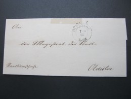 1865 , OLDESLOE  ,   Klarer Stempel Auf Brief - Schleswig-Holstein