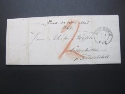 1866 , SCHLESWIG   ,   Klarer Stempel Auf Brief Mit Rs. 2 Bahnpoststempel OHRSTEDT - TÖNNING - Schleswig-Holstein