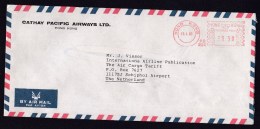 Hong Kong: Airmail Cover To Netherlands, 1983, Meter Cancel, Cathay Pacific Airways, Airlines, Aviation (traces Of Use) - Brieven En Documenten