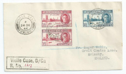 Dominica 1946 Letter - Registered From VIELLE CASE With Peace Issue (SN 1055) - Dominica (...-1978)