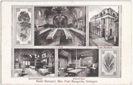 SOLINGEN Hotel Monopol Bes Paul Bungards Billard Saal Speise Saal 11.12.1915 Gelaufen - Solingen