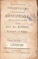 Onderwijzing Communie Door Arn.Ed.BORRET ,pastoor Te  REEK -druk. Te GRAVE-1820 !! (W180) - Oud