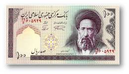 IRAN - 100 Riyals ( 1985 -  ) Pick 140.f Sign. 28 Serie 49/5 Unc.- Wmk Khomeini - Islamic Republic Ayatollah Moddaress - Iran