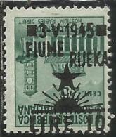 OCCUPAZIONE ITALIANA ITALIAN OCCUPATION FIUME 1945 LIRE 10 SU CENT. 25 C. VARIETA' VARIETY MNH - Joegoslavische Bez.: Fiume