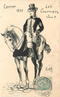 Delcampe - LES COURRIERS - Courrier 1830 (carte Illustrée Par Ralph). - Post & Briefboten
